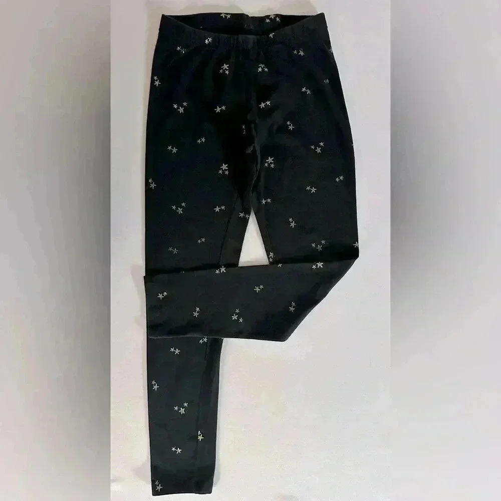 Cat & Jack Girl's Foil Star Black Leggings (613)